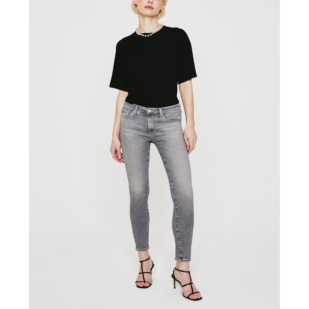 AG Jeans The‎ Legging Ankle Super Skinny Grey Wash Frayed Hem Jeans Womens